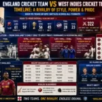 England Cricket Team vs West Indies Cricket Team Timeline