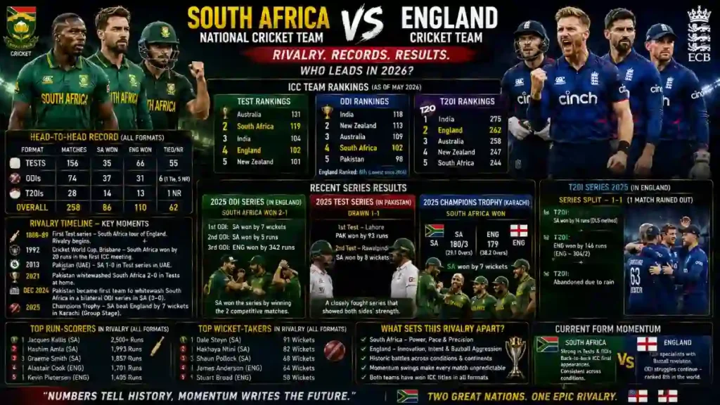 South Africa National Cricket Team Vs England Cricket Team Standings